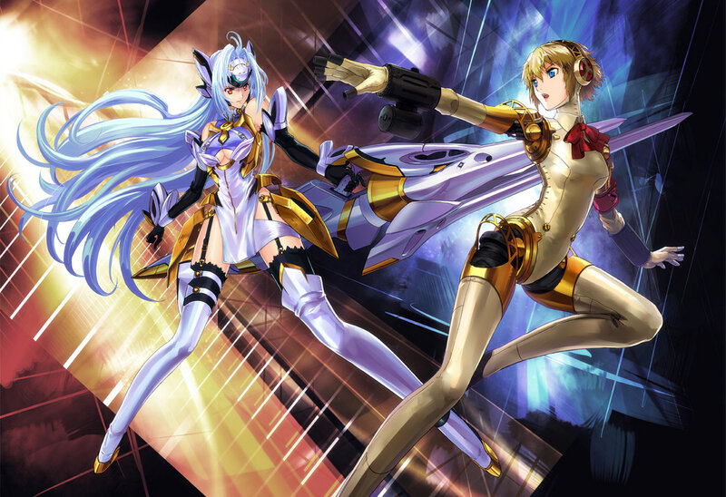 Two Female Characters in Combat — Blue