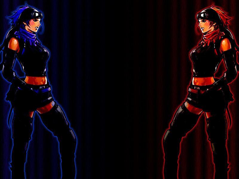 Two female characters in combat gear