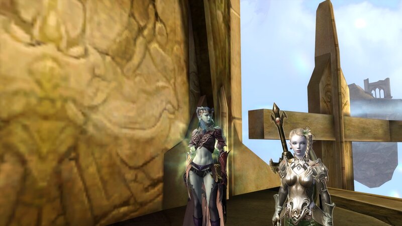 Two female characters in fantasy armor