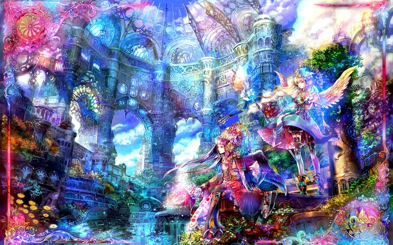 Two Female Characters in Fantasy Setting — Blue, Magical