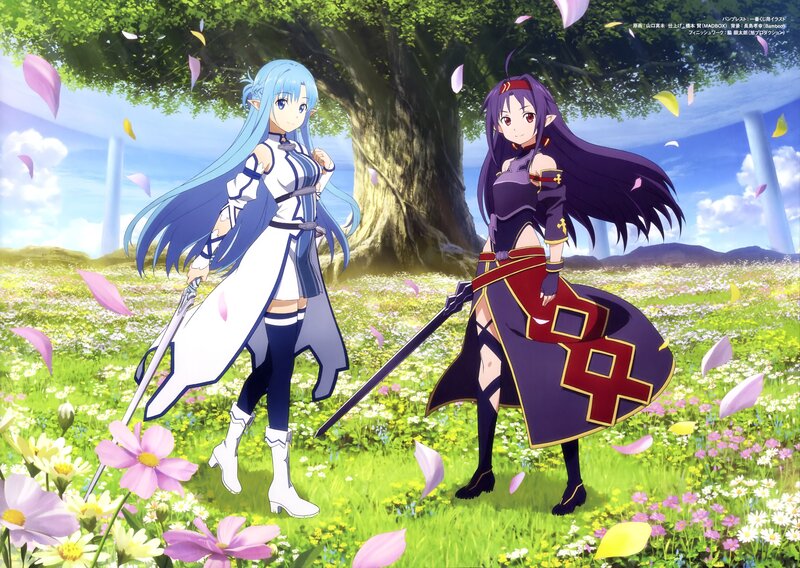 Two Female Characters in Field — Green