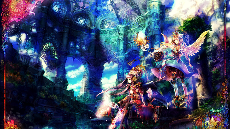 Two Female Characters in Ruins