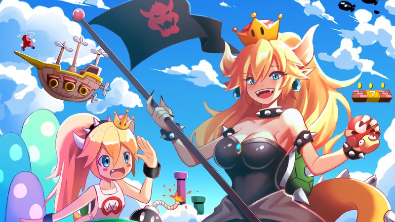 Two Female Characters in Sky