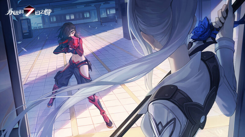 Two Female Characters in Station