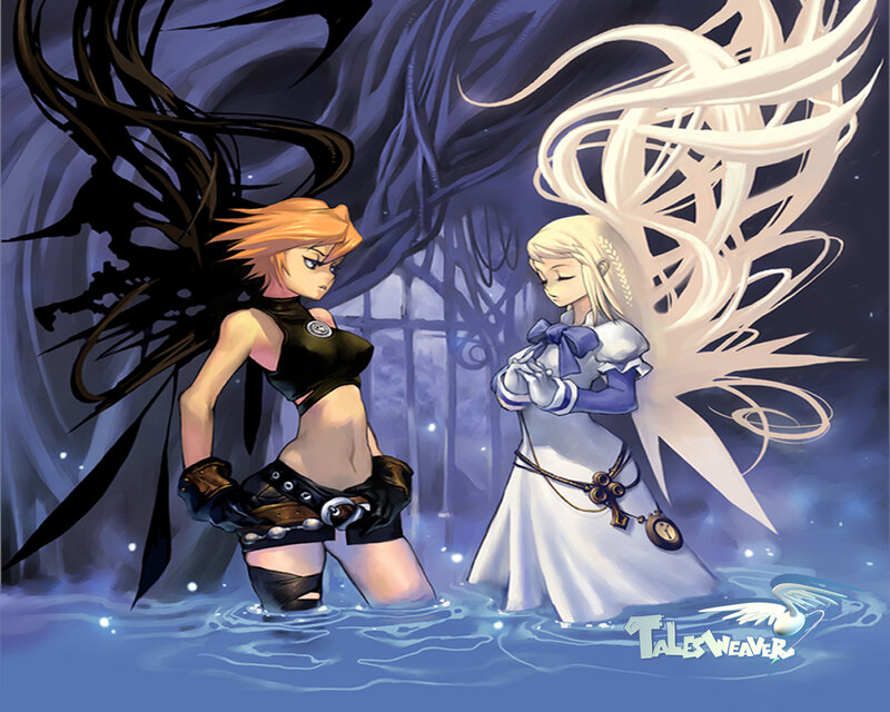 Two Female Characters in Water