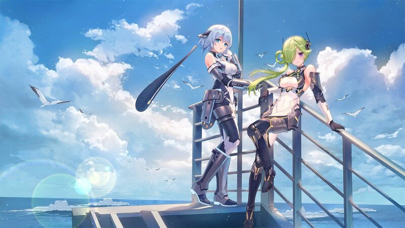 Two Female Characters on Ship