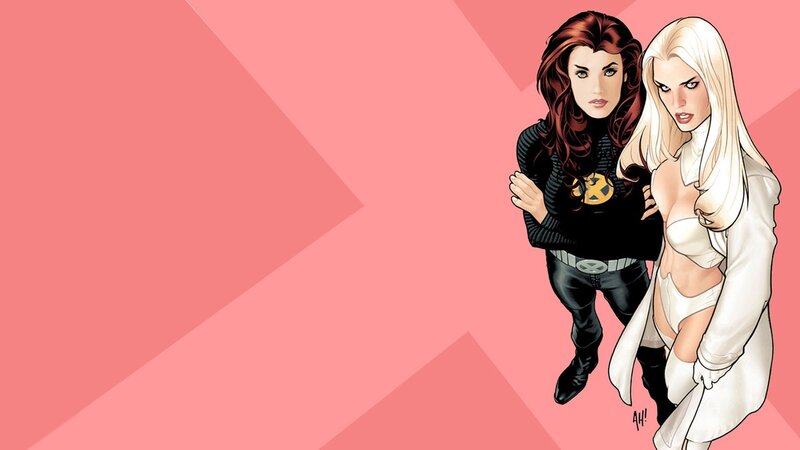 Two Female Characters — Pink, Confident, Comic