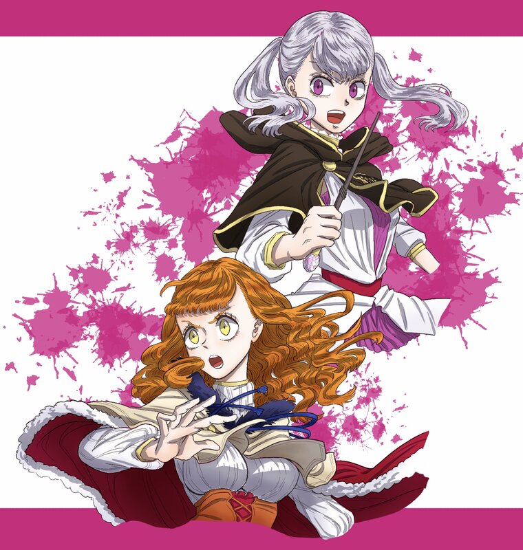 Two Female Characters — Pink, Dramatic, Anime, Magic Wands