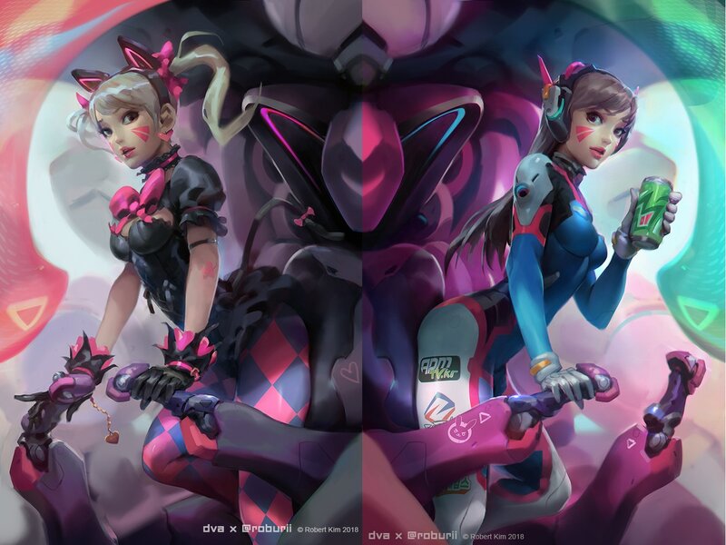 Two Female Characters — Pink, Futuristic
