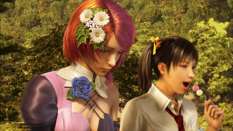 Two Female Characters — Purple, Calm