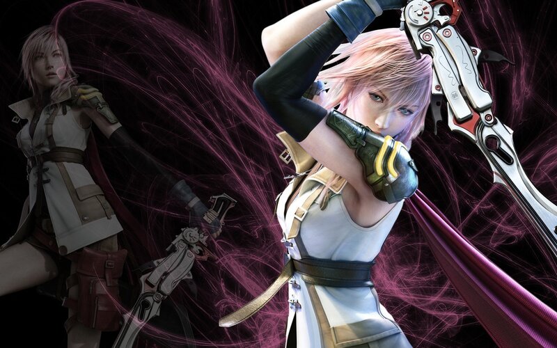 Two Female Characters — Purple, Dramatic, Digital Art, Weapons