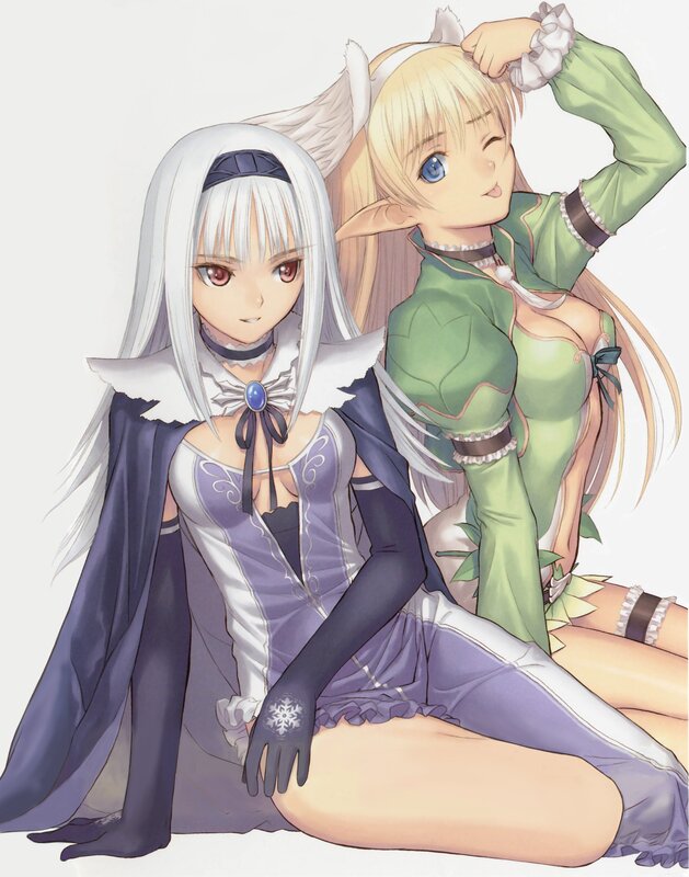Two Female Characters — Purple, Playful