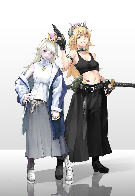 Two Female Characters — White, Confident
