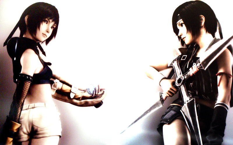 Two Female Characters — White, Dramatic, 3d Render, Weapons