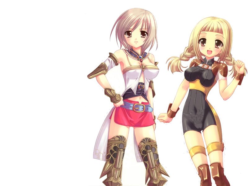 Two Female Characters — White, Neutral, Anime
