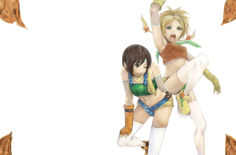 Two Female Characters — White, Playful, Autumn