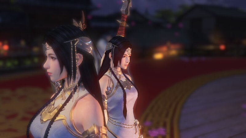 Two Female Characters — White, Serene, Night