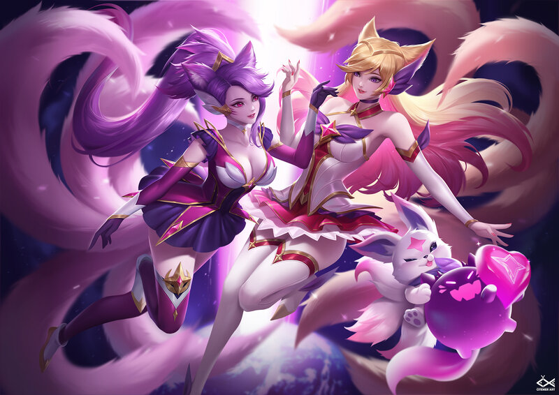 Two Female Characters with Fox Tails