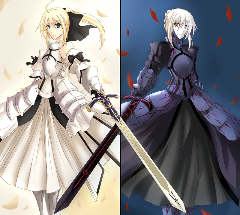 Two Female Characters with Swords