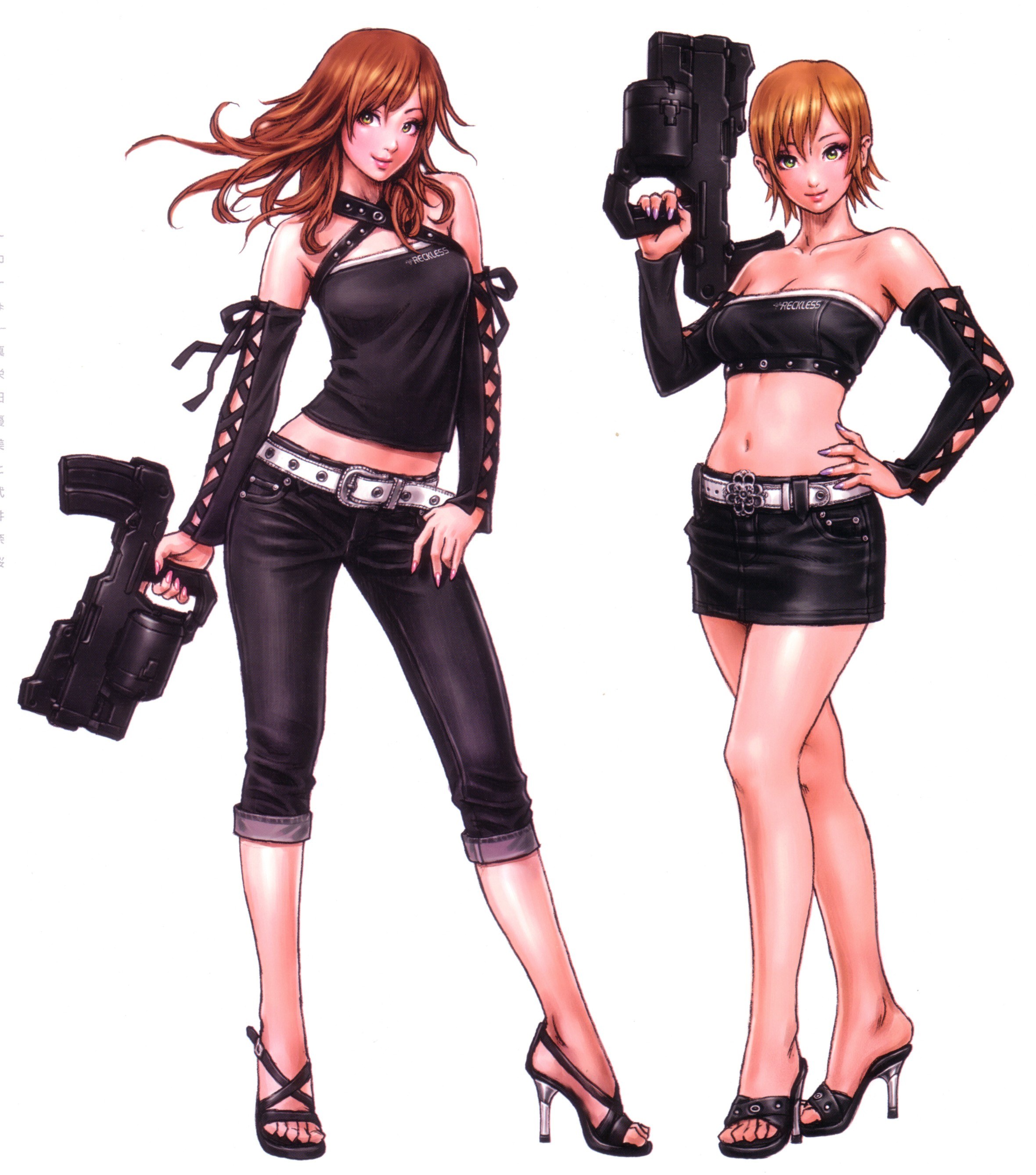 Two female characters with weapons