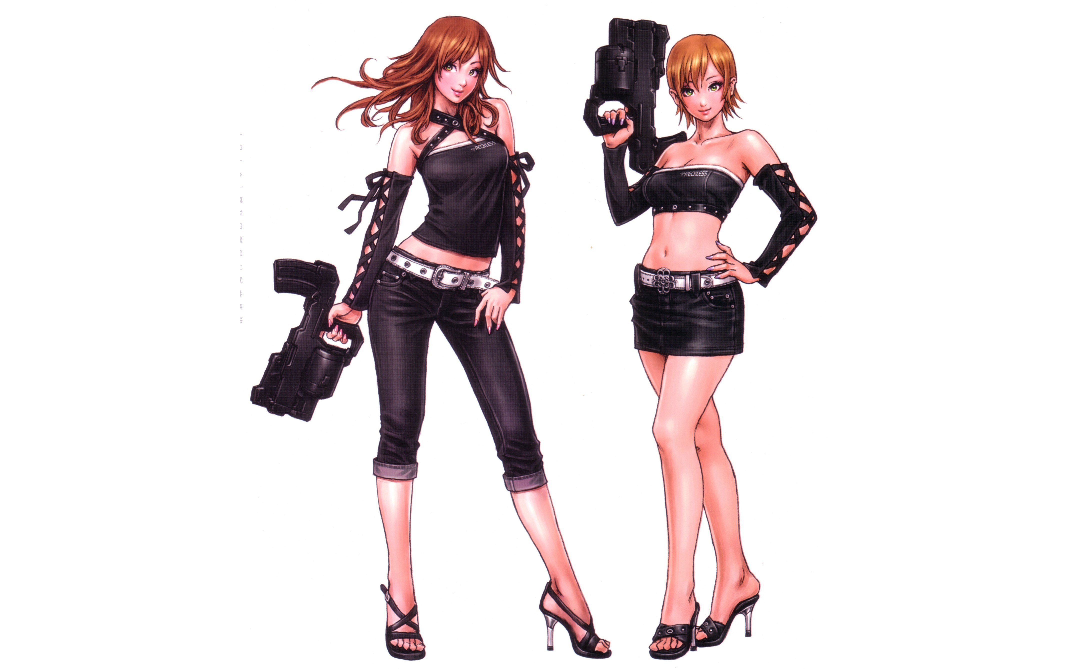 Two female characters with weapons