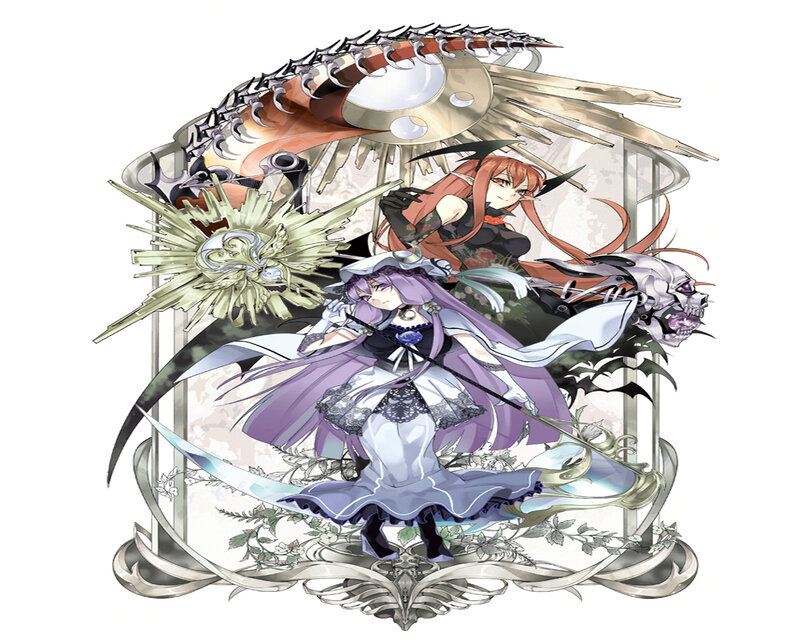Two Female Characters with Weapons — Purple, Dramatic