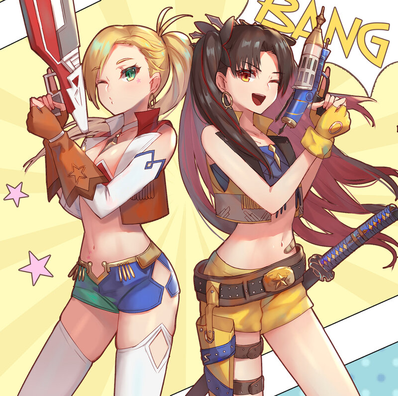Two Female Characters — Yellow, Energetic