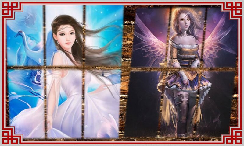 Two Female Fantasy Characters — Blue