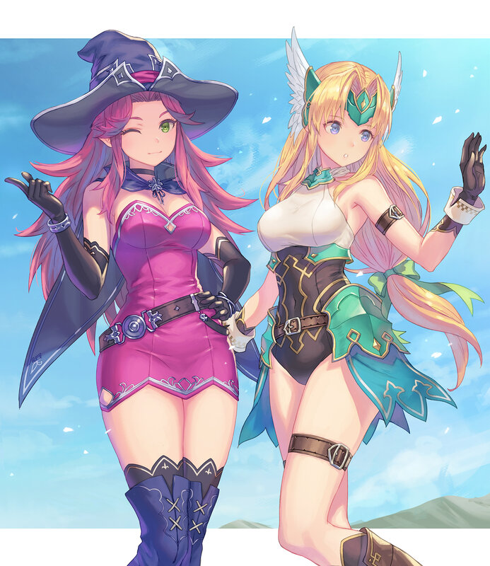 Two Female Fantasy Characters — Pink