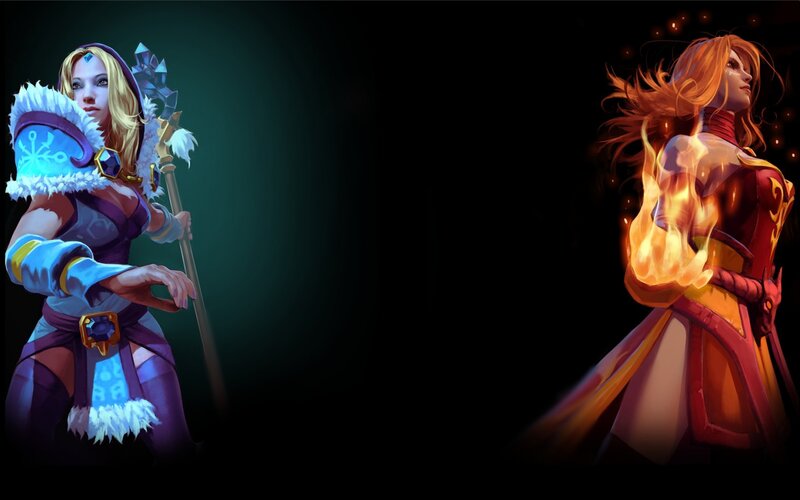 Two Female Fantasy Characters — Purple, Dramatic