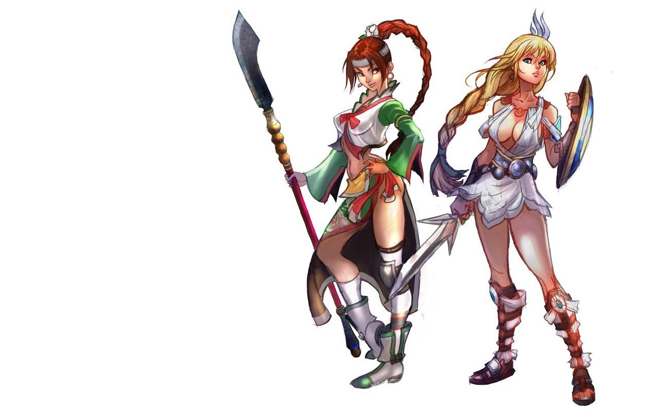 Two female fantasy warriors