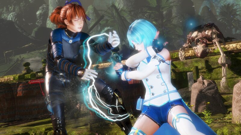 Two Female Fighters — Blue, Dramatic, 3d Render