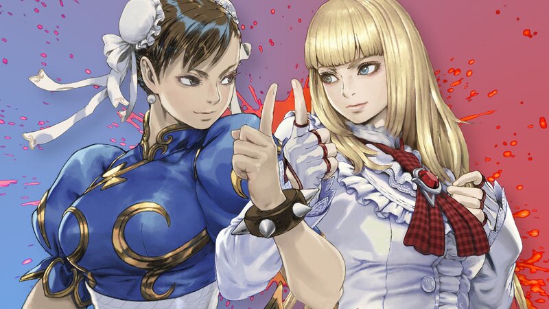 Two Female Fighters — Blue, Dramatic, Manga