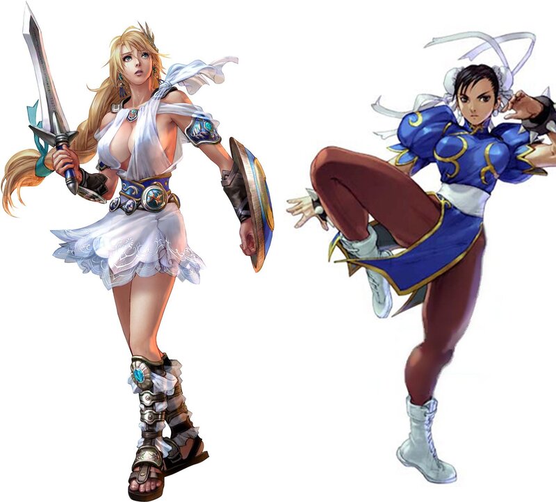 Two Female Fighters — White, Action