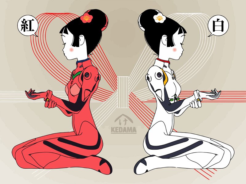 Two Female Figures in Suits