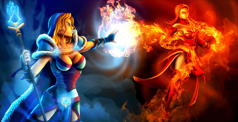 Two Female Mages Fighting