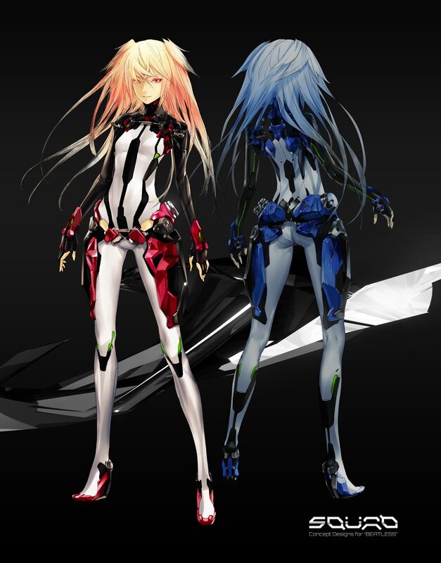 Two female mecha characters