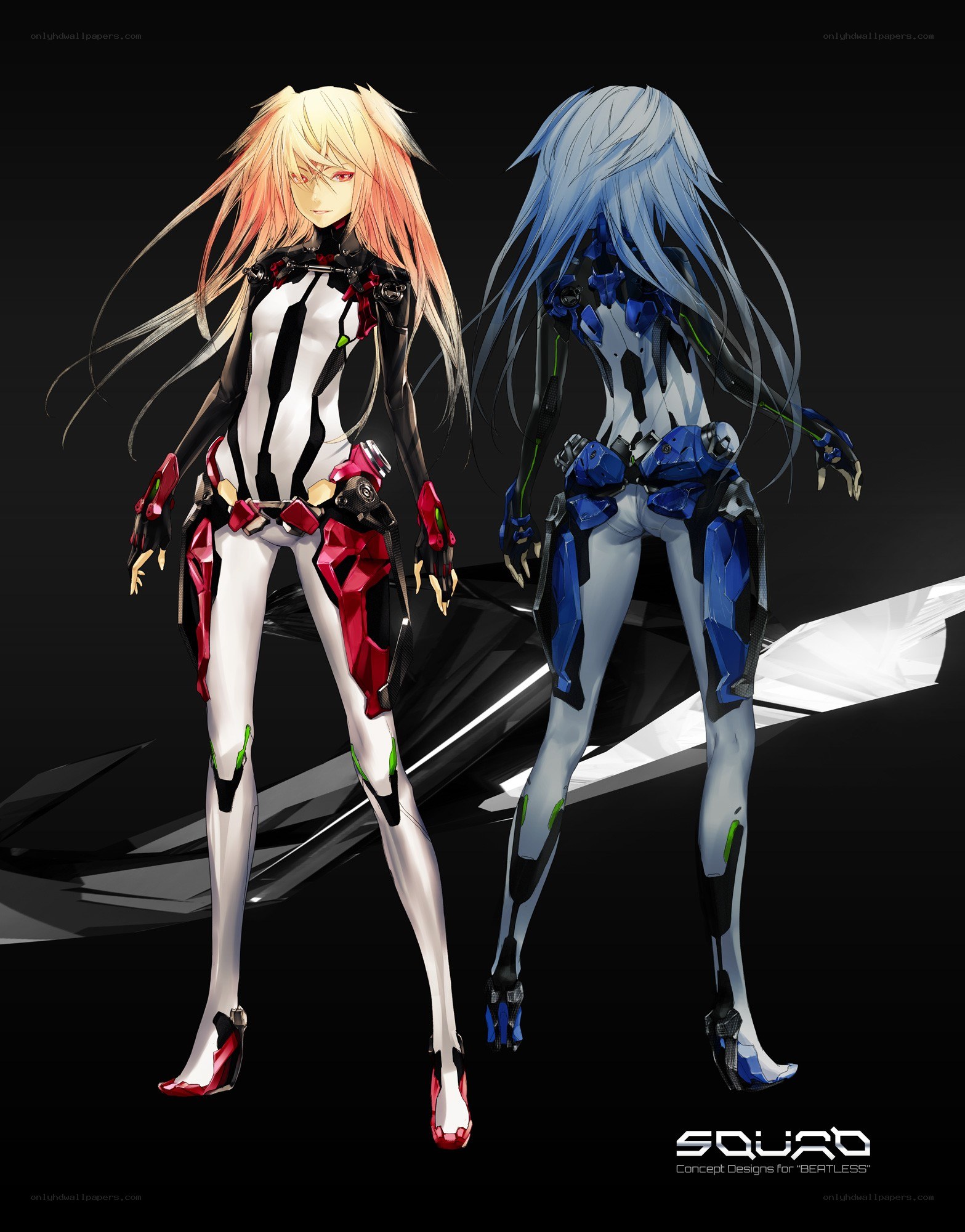Two female mecha characters