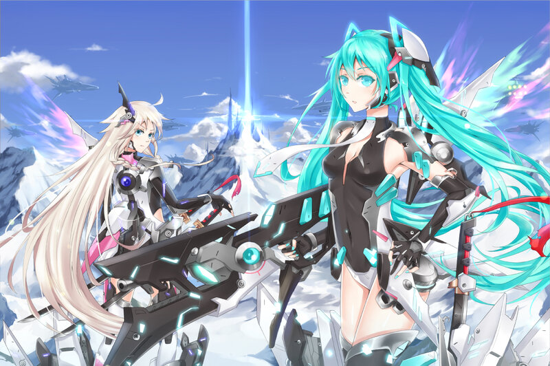 Two Female Mechs in Snow
