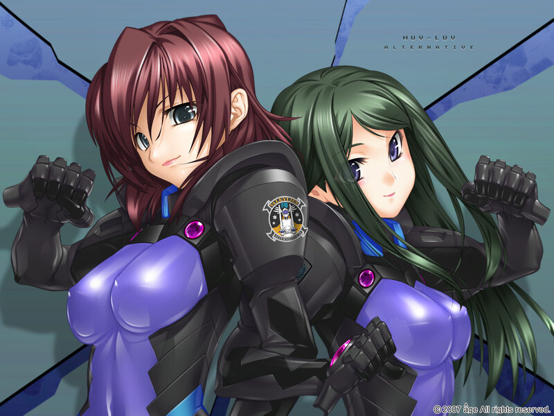 Two female pilots in futuristic armor