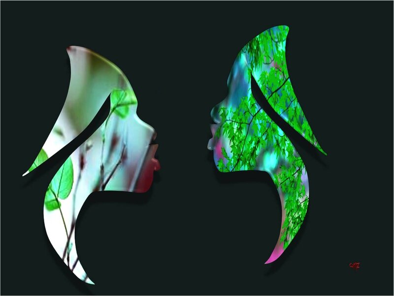 Two Female Profiles