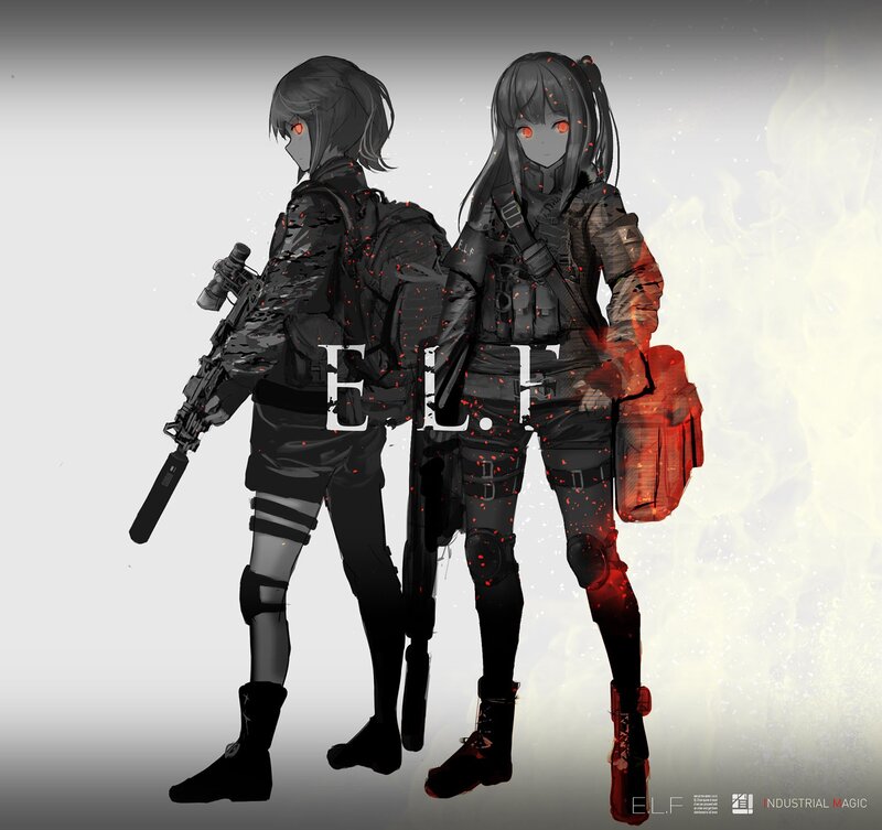 Two Female Soldiers — Black, Dramatic