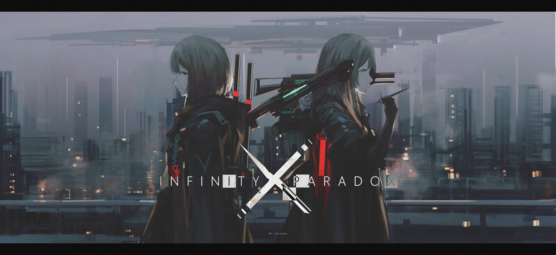 Two Female Soldiers — Gray, Dramatic, Night