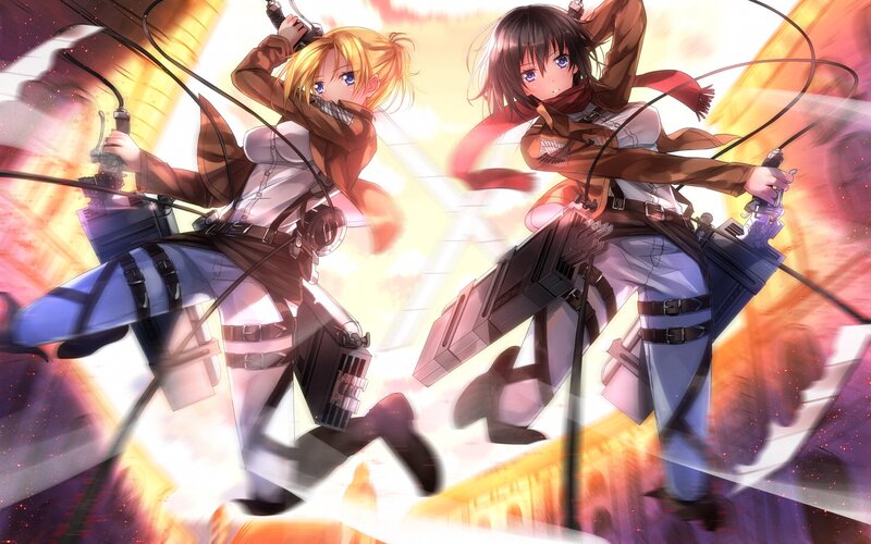 Two Female Soldiers in Action