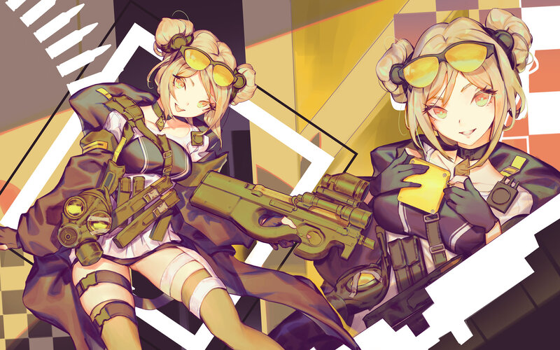 Two Female Soldiers — Yellow