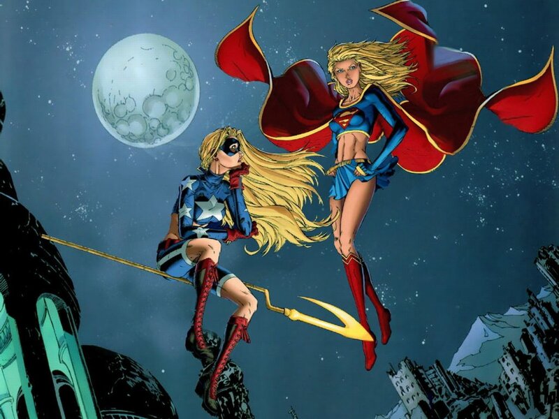 Two Female Superheroes — Blue