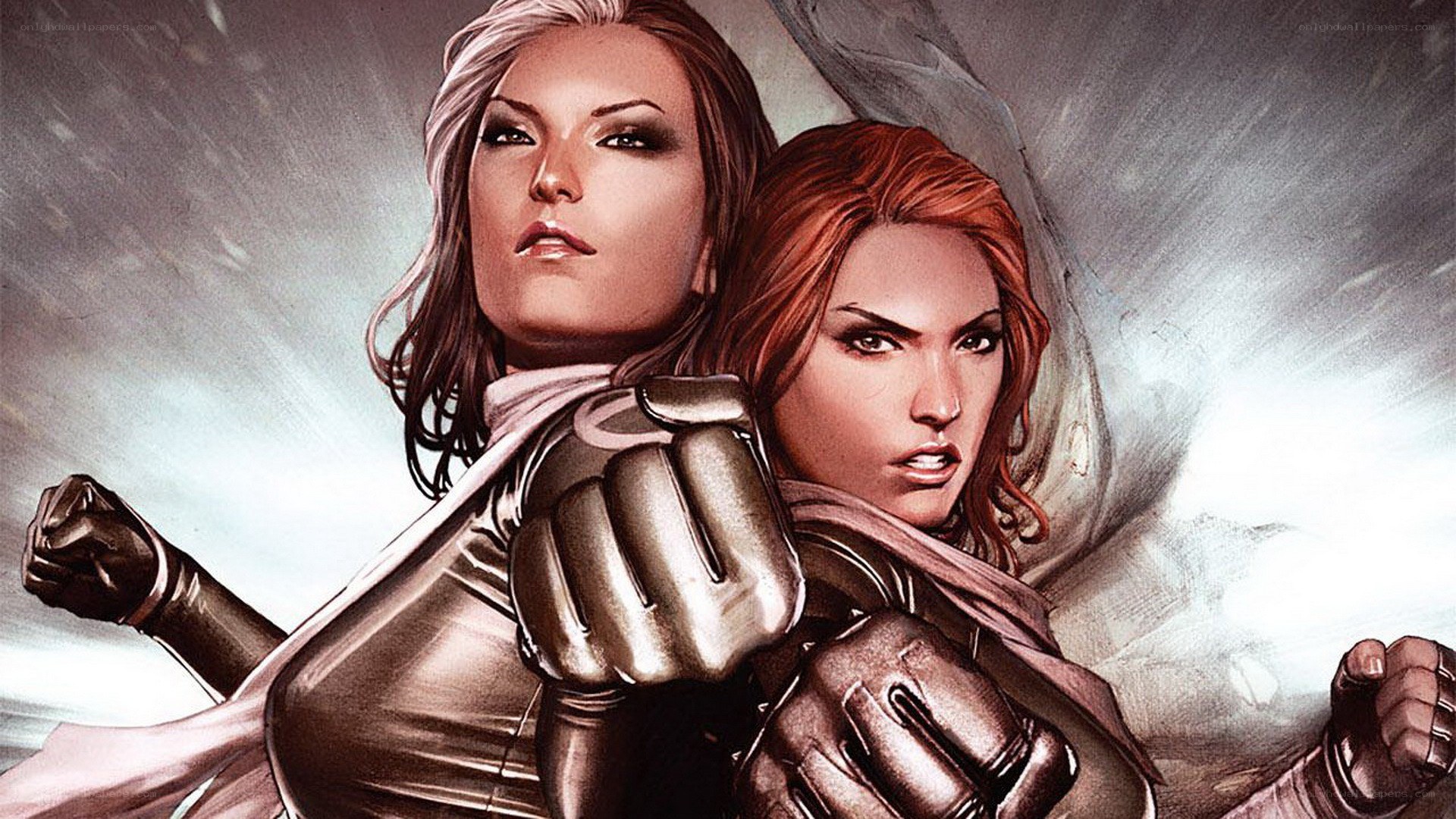 two female superheroes in action