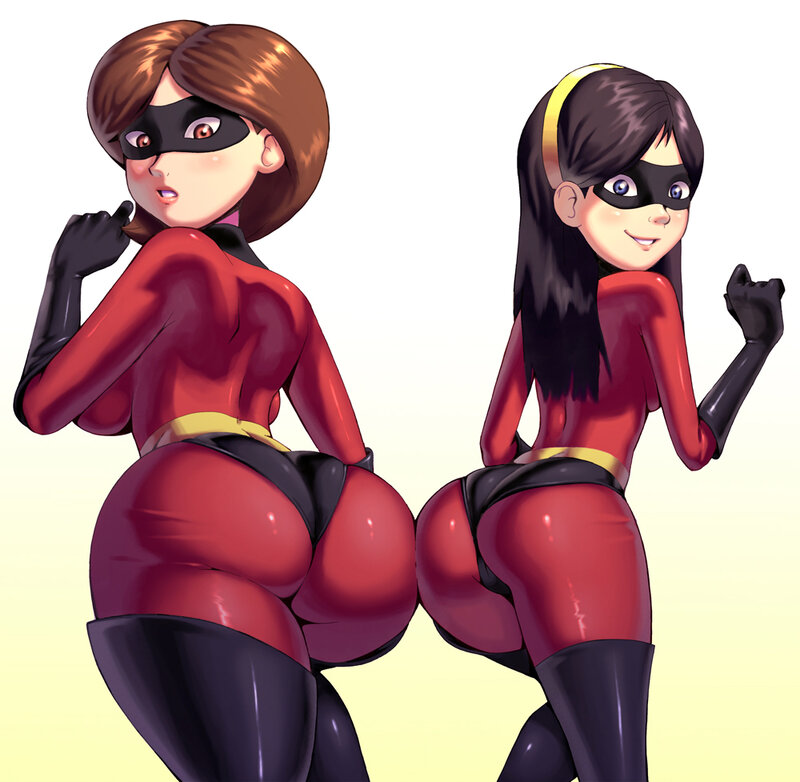 two female superheroes in red suits