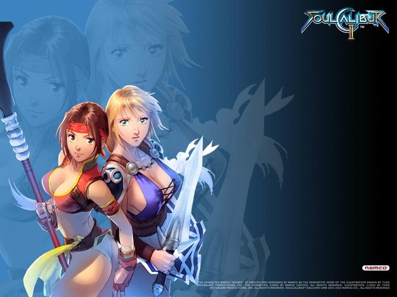 Two Female Warriors — Blue, Dramatic