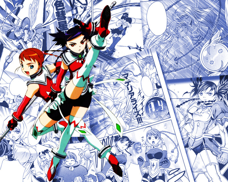 Two Female Warriors — Blue, Dynamic